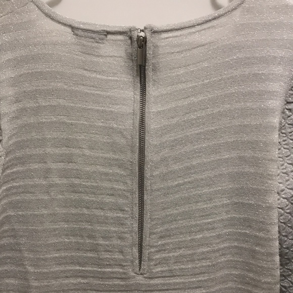 Cache Silver Sparkly Midi Sweater Dress Size L NWT - Picture 8 of 9